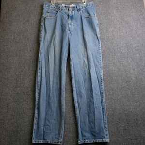 Vintage Anchor Blue Wide Leg Jeans Mens 34x32 Blue Baggy Skate Denim Y2K Grunge
